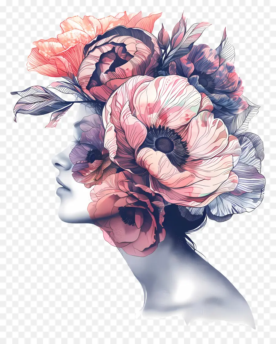 Fille De Fleur，Fille Avec Des Fleurs PNG