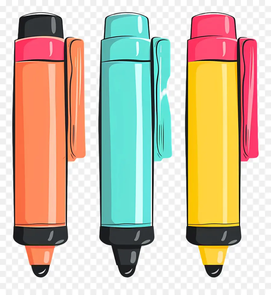 Surligneurs，Crayons De Couleur PNG