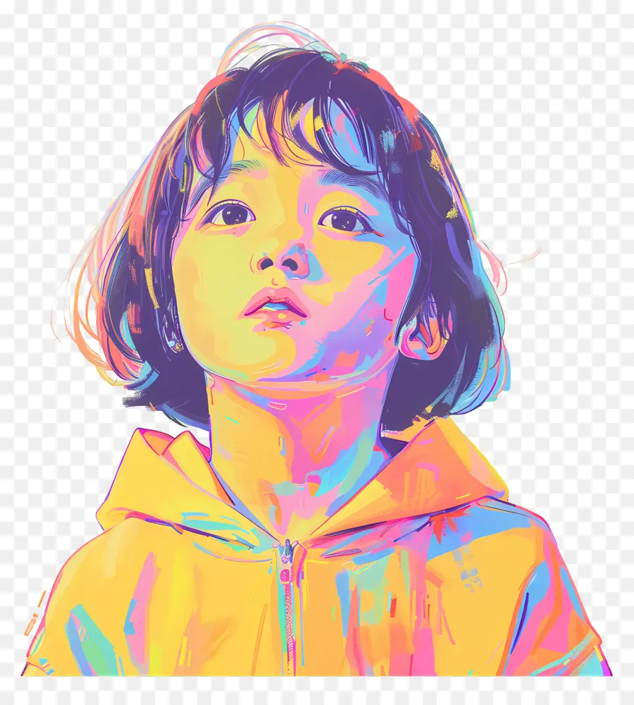 Enfant Mignon，Peinture Numérique PNG