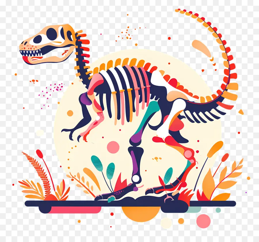 Squelette De Dinosaure，Coloré PNG