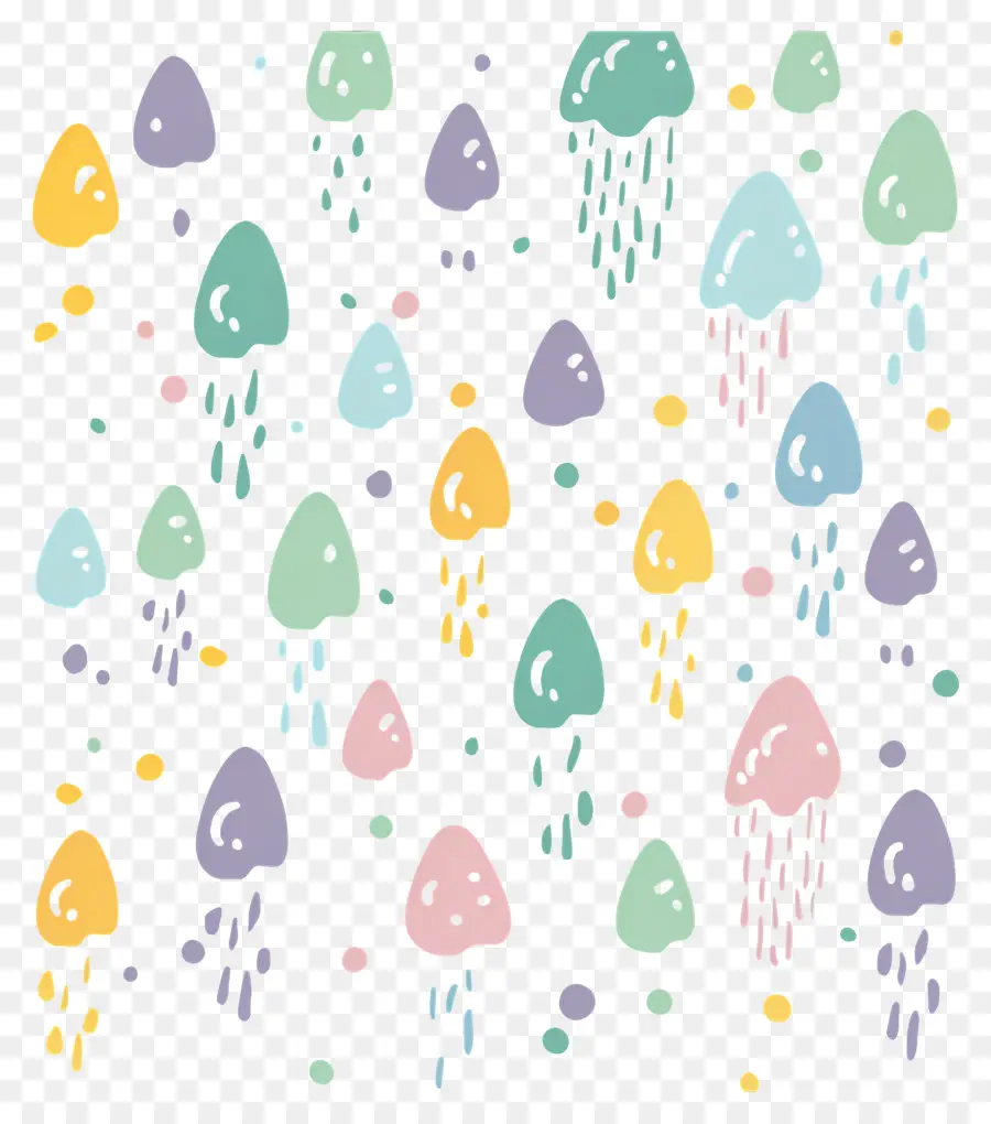 Pluie De Griffonnage，Formes Colorées PNG