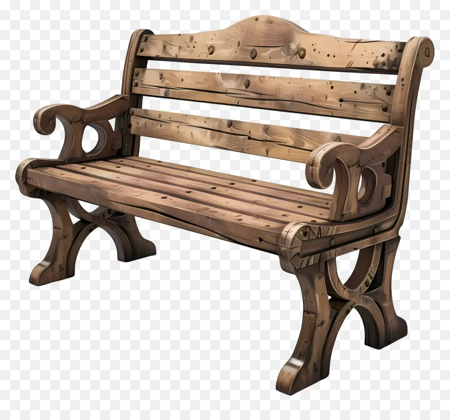 Banc En Bois，Accoudoirs PNG