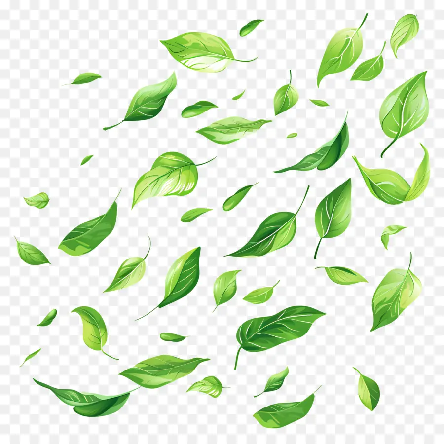 Feuilles Vertes，De Feuilles Volantes PNG