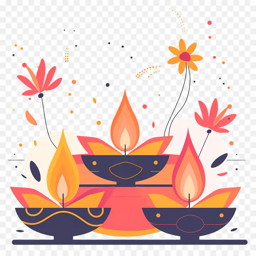 Lampe à Huile De Diya，Diwali PNG