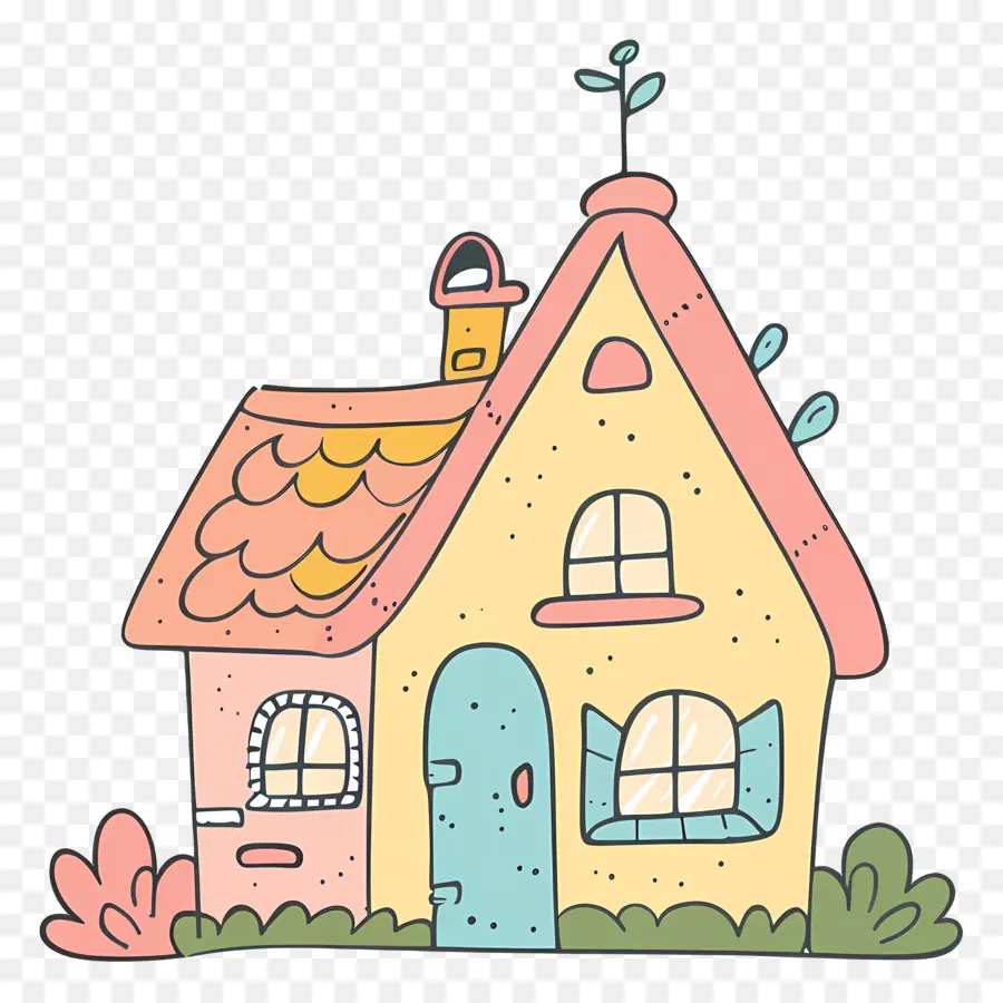 Doodle，Dessin Animé Maison PNG