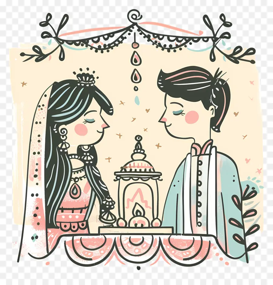 Mariage Indien，Couple PNG