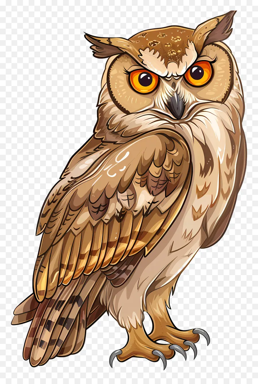 Cartoon Hibou，Hibou De Brown PNG