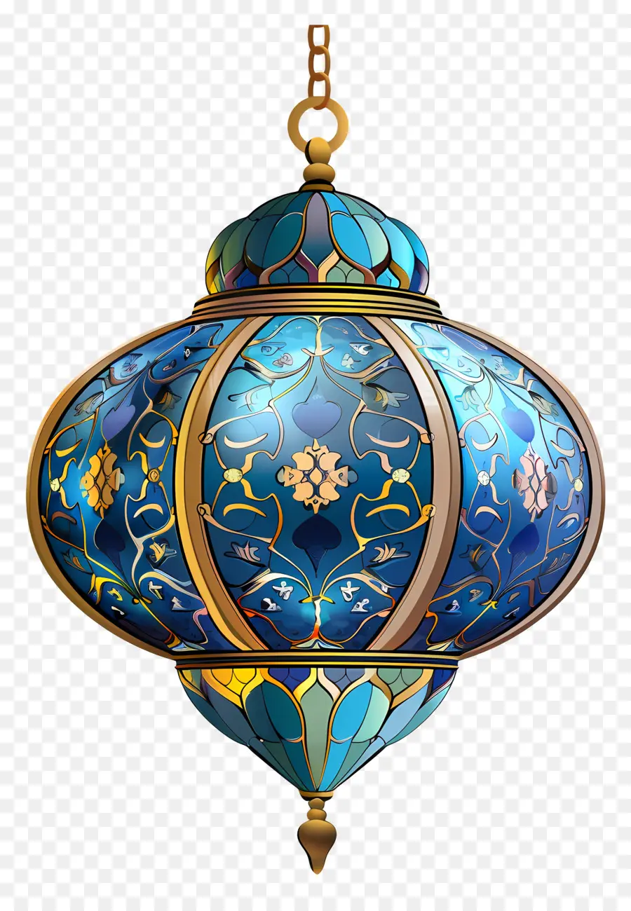 Islamique De La Lampe，Bleu Lanterne PNG