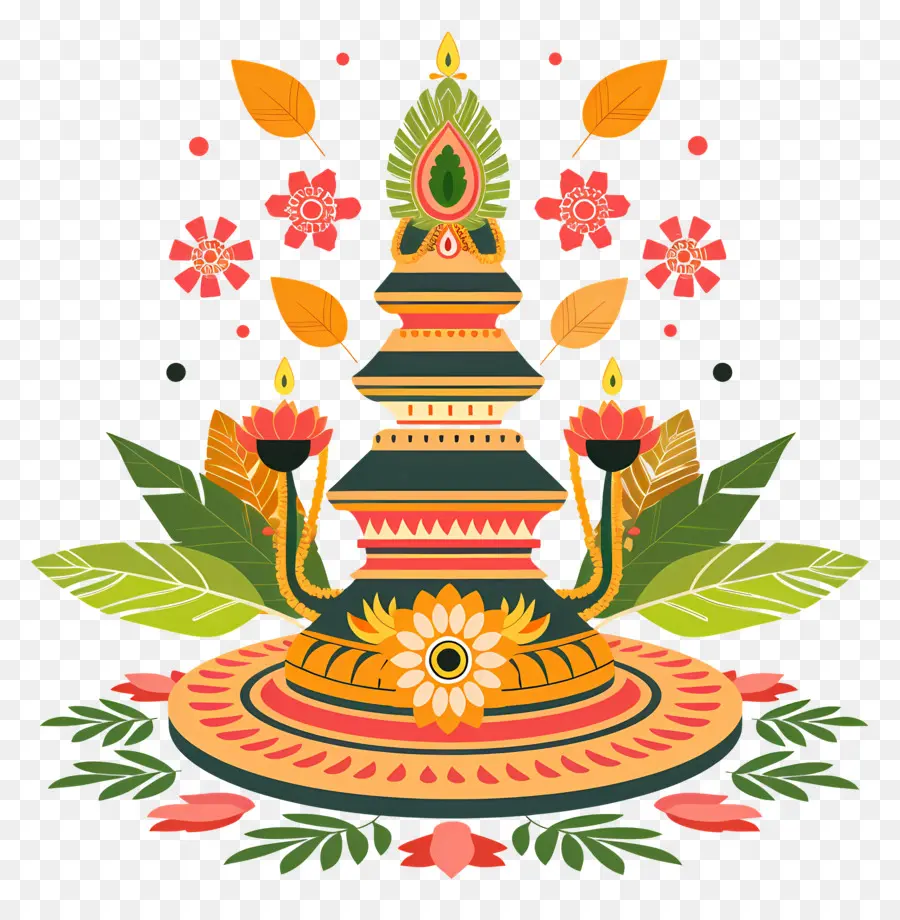 Onam Pookalam，Floral Fond PNG