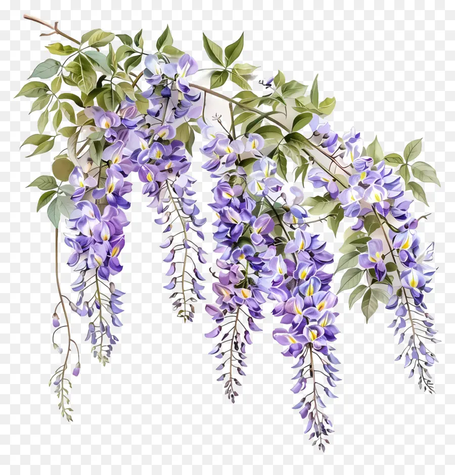 Fleurs De Glycine，Fleurs Violettes PNG