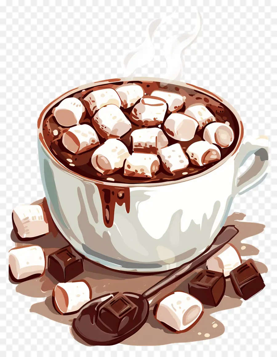 Chocolat Chaud，Guimauves PNG