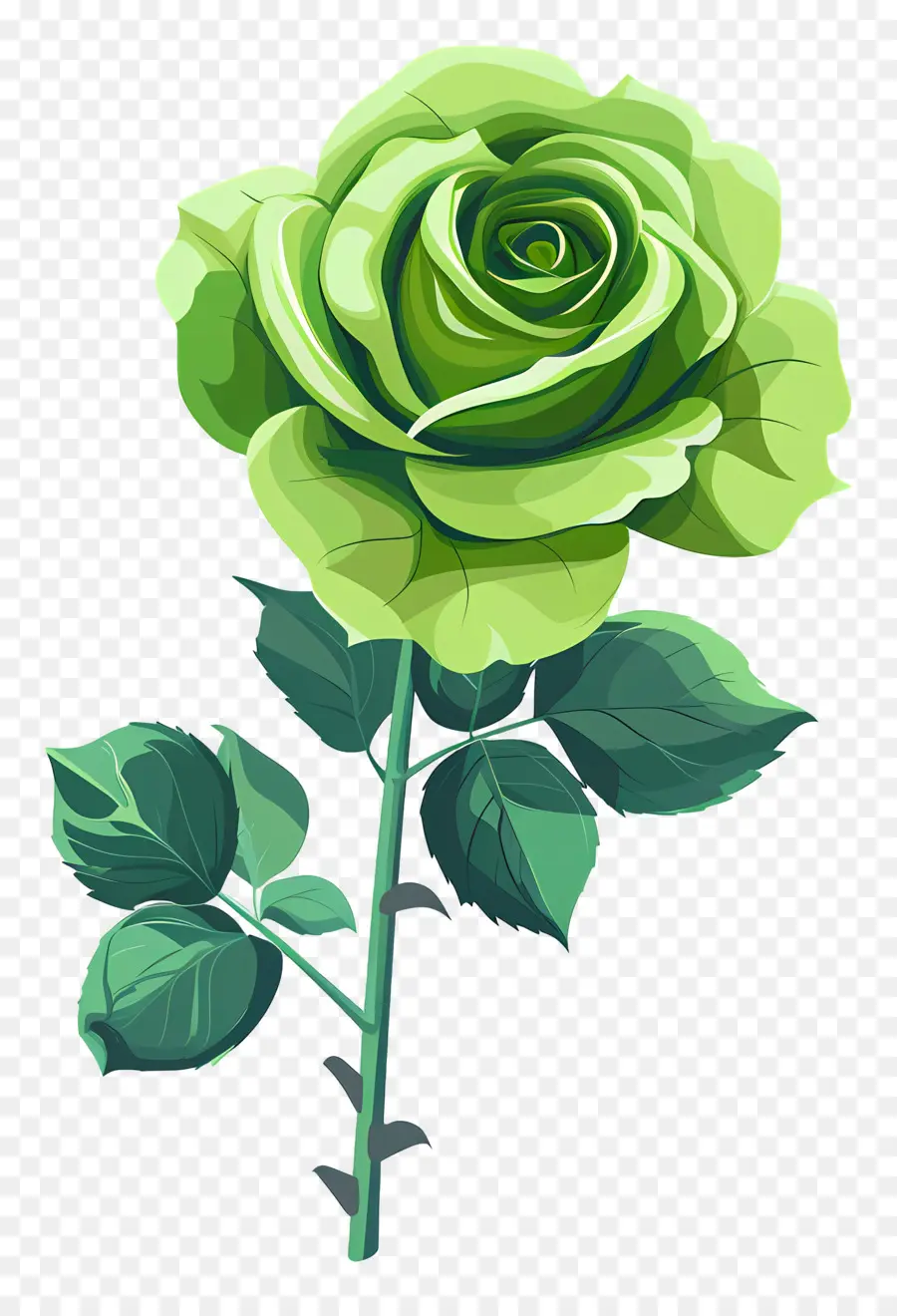 Rose Verte，Fleur Unique PNG