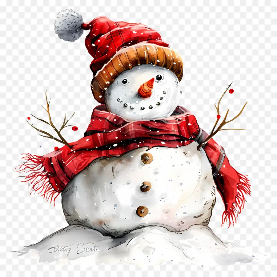 Bonhomme De Neige，Foulard Rouge PNG