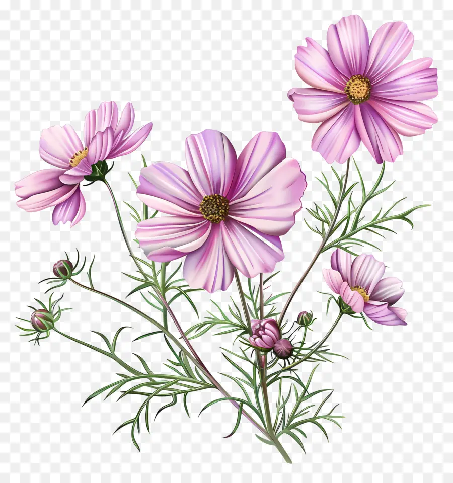 Cosmos Fleur，Fleurs De Cosmos Rose PNG