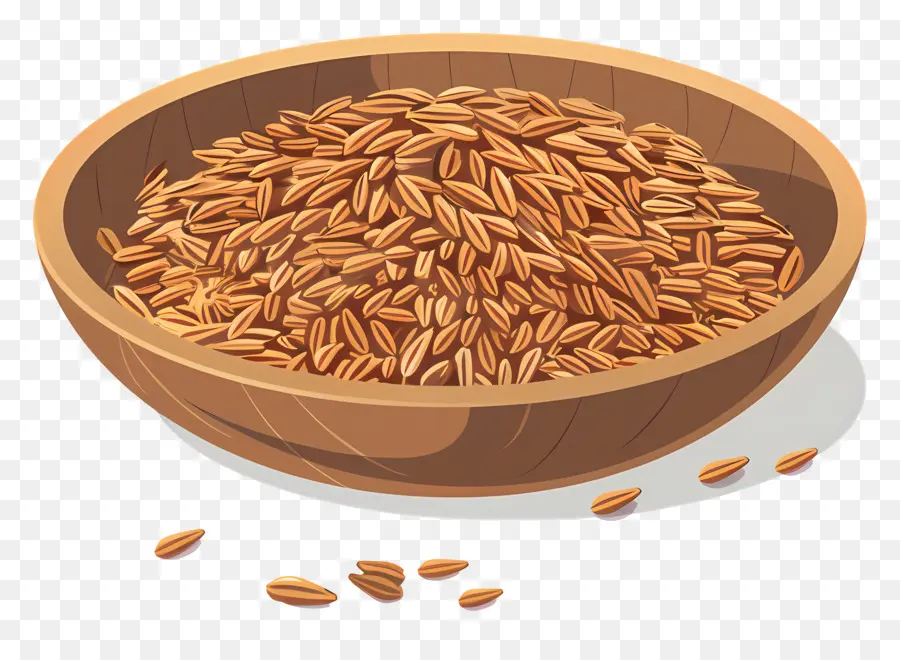 Graines De Cumin，Riz Brun PNG