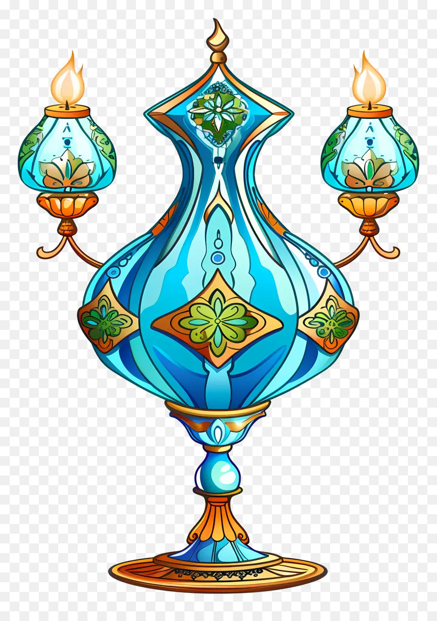 Islamique De La Lampe，Vase Bleu PNG