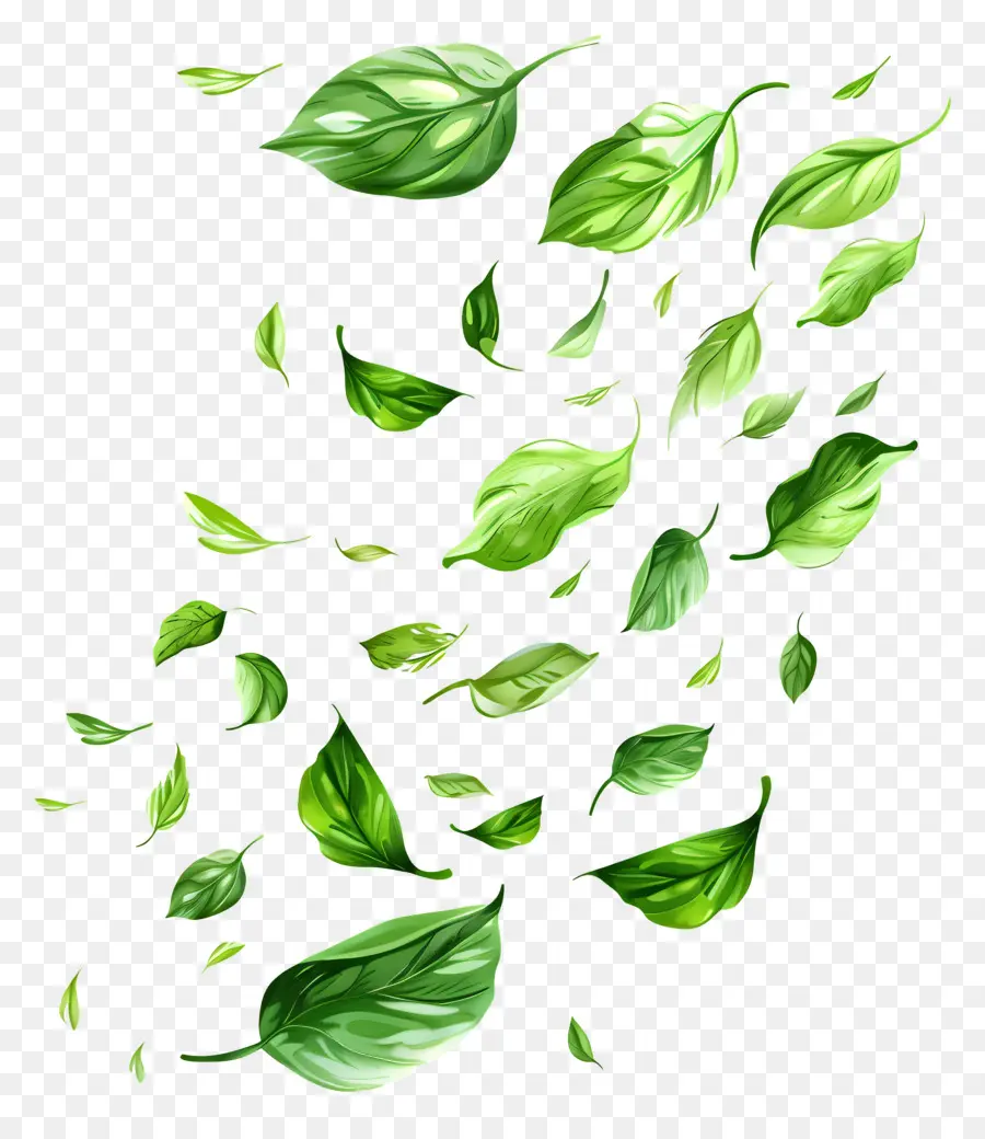 Feuilles Vertes，De Feuilles Volantes PNG