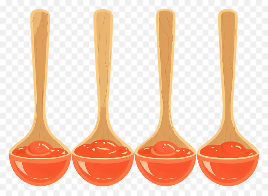 Sauce Tomate，Cuillères En Bois PNG