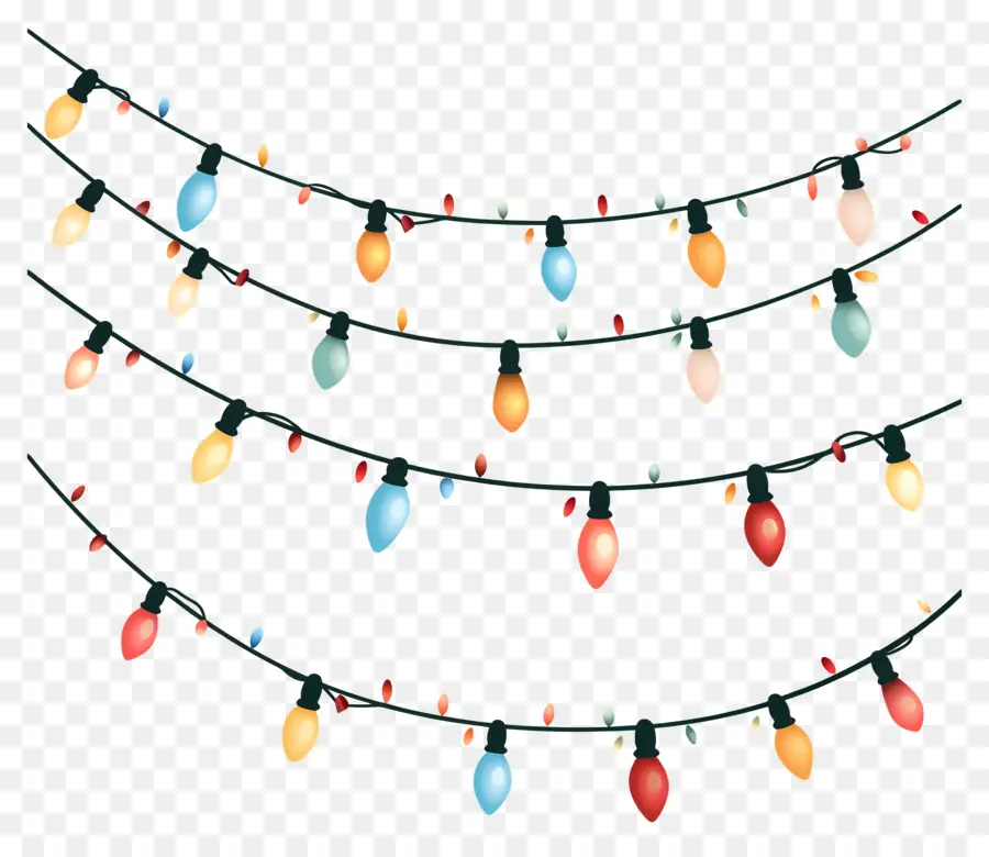 Les Lumières De Noël，Des Lumières Multicolores PNG