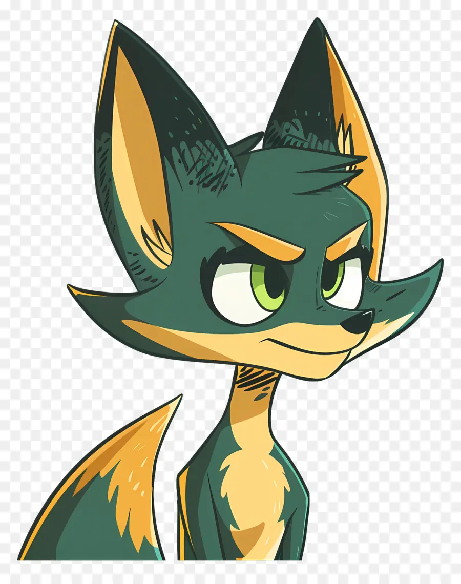 Dessin Animé De La Fox，Tshirt Vert Et Orange PNG