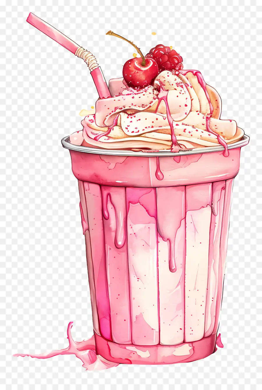 Tasse De Milkshake，Rose Milk Shake PNG