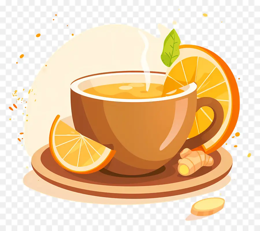 Le Thé De Gingembre，Orange Thé PNG