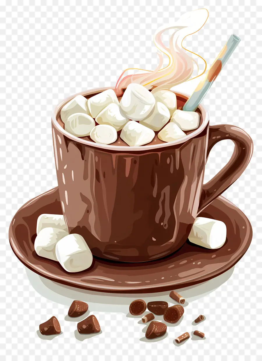 Chocolat Chaud，Guimauves PNG