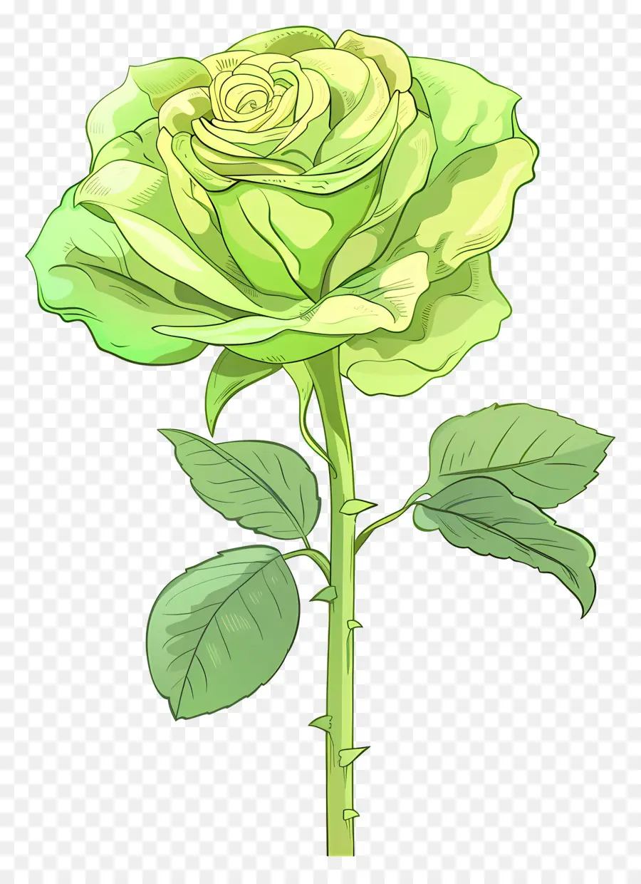 Rose Verte，Des Pétales De Fleurs PNG