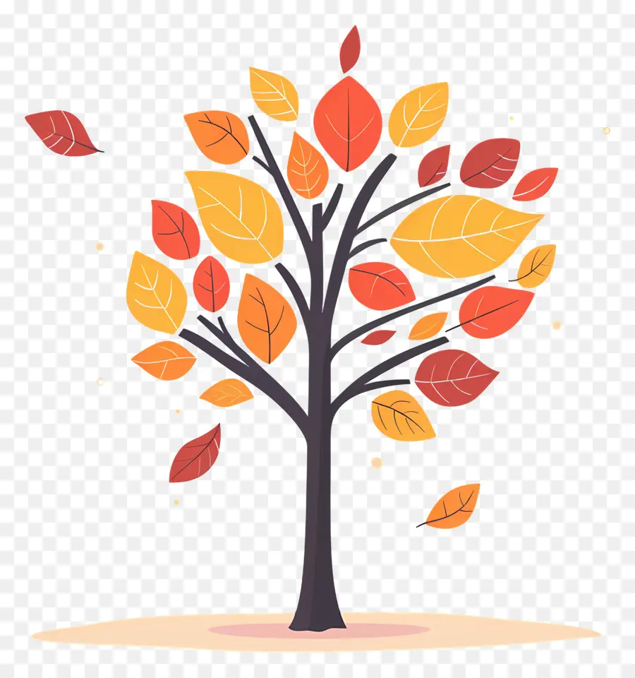 Automne, Arbre，Dessin Animé PNG