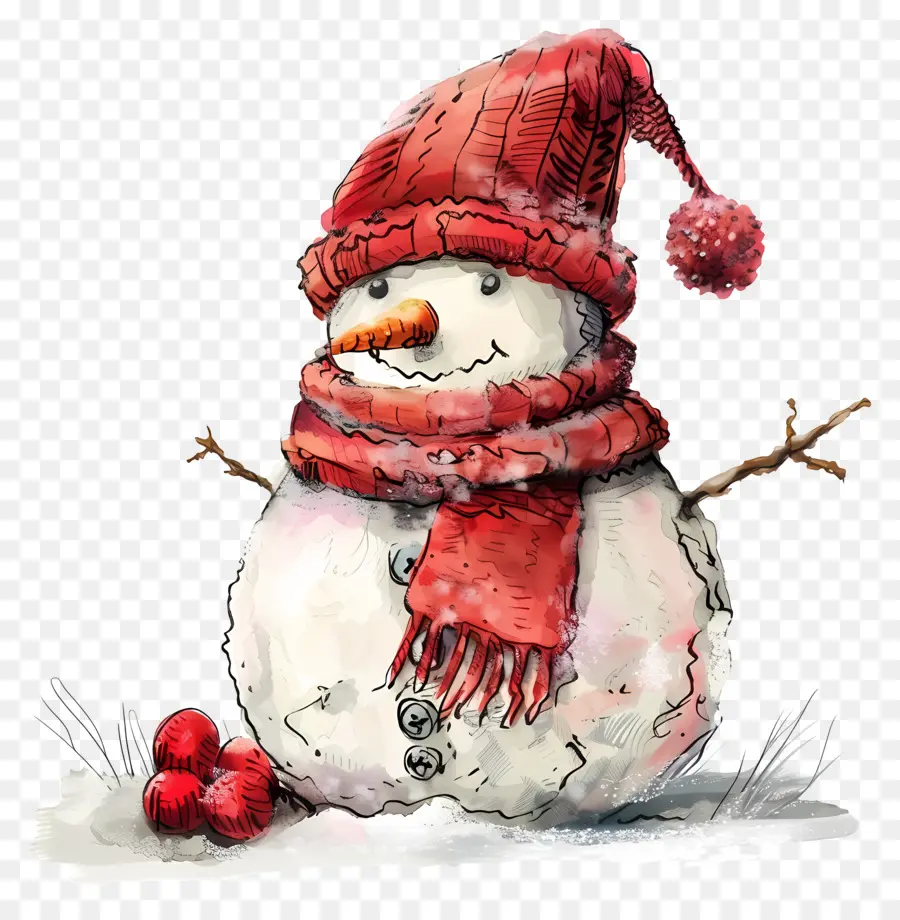 Bonhomme De Neige，Aquarelle PNG