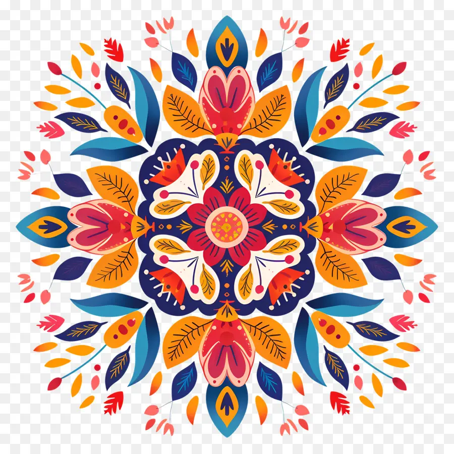 Rangoli Floral，Design Floral PNG