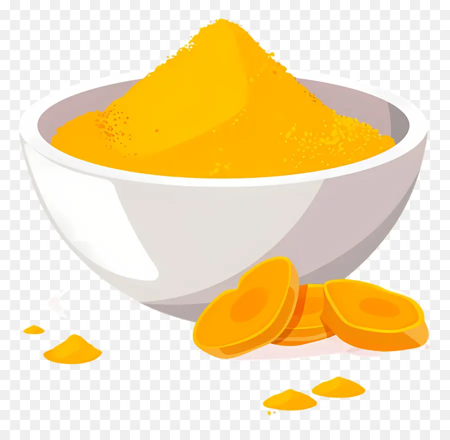 Le Curcuma，Une Poudre De Couleur Jaune PNG