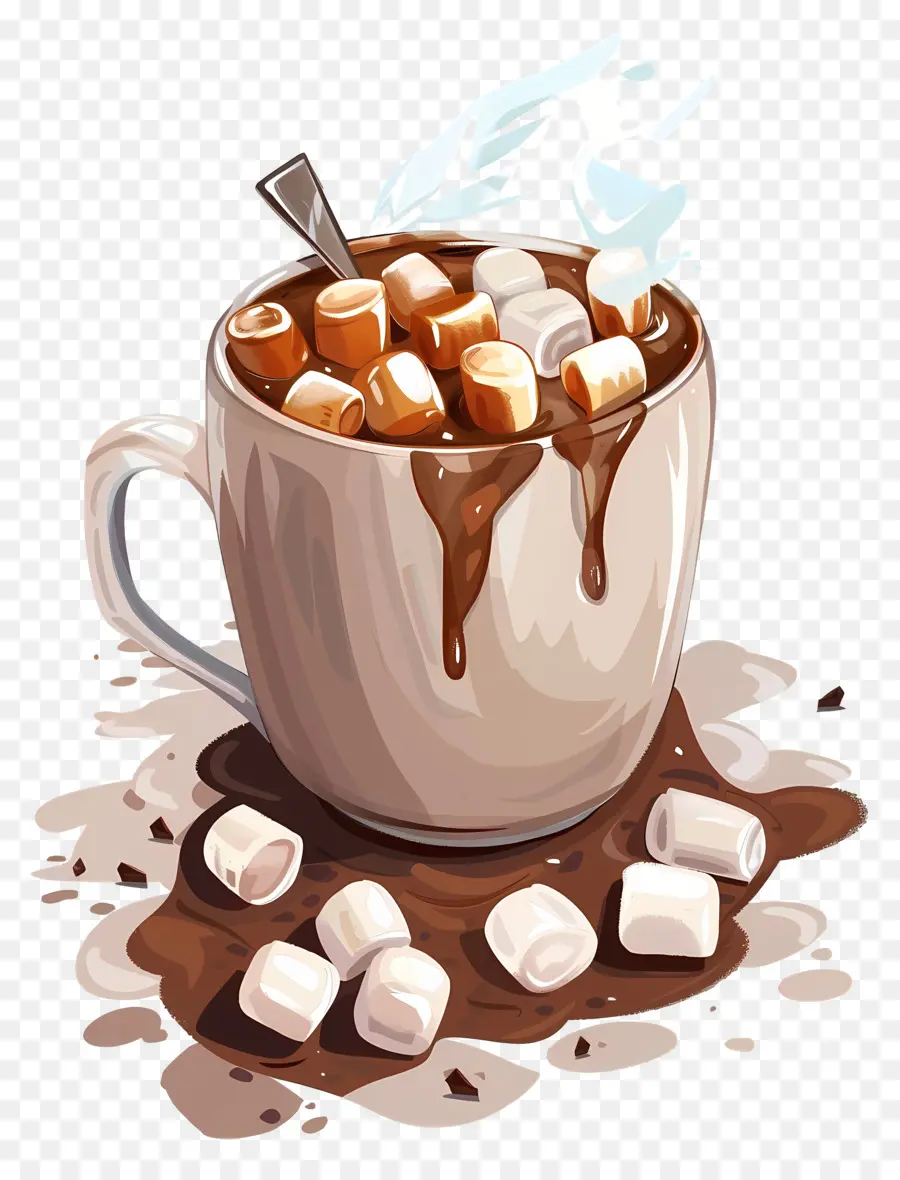 Chocolat Chaud，Guimauves PNG