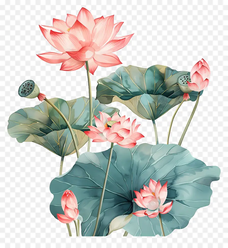 Des Fleurs De Lotus，Rose PNG