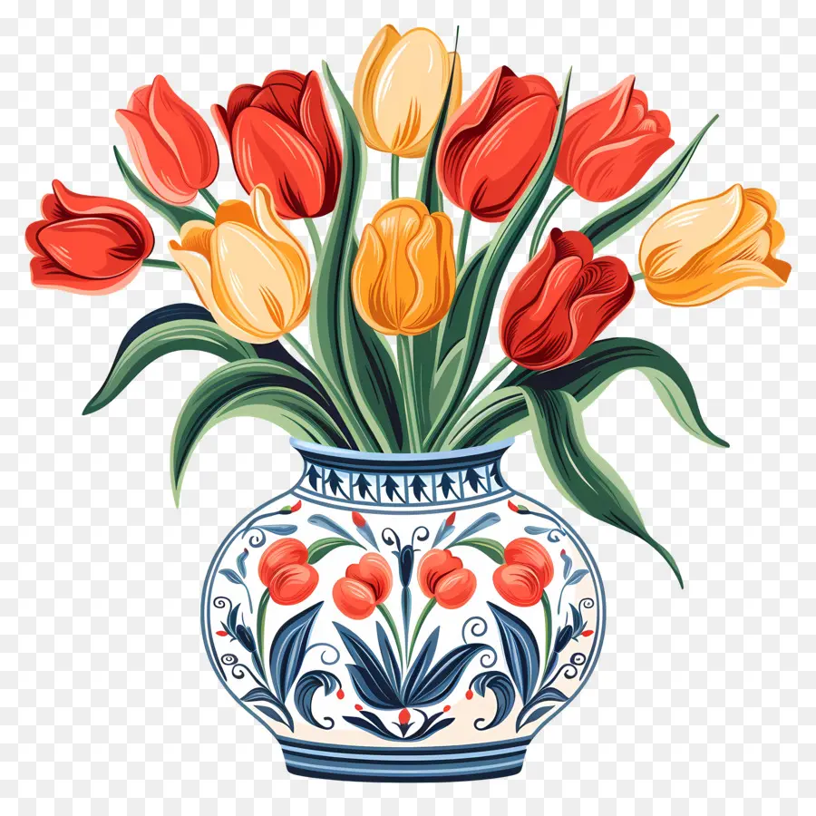 Vase De Tulipes，Les Tulipes PNG