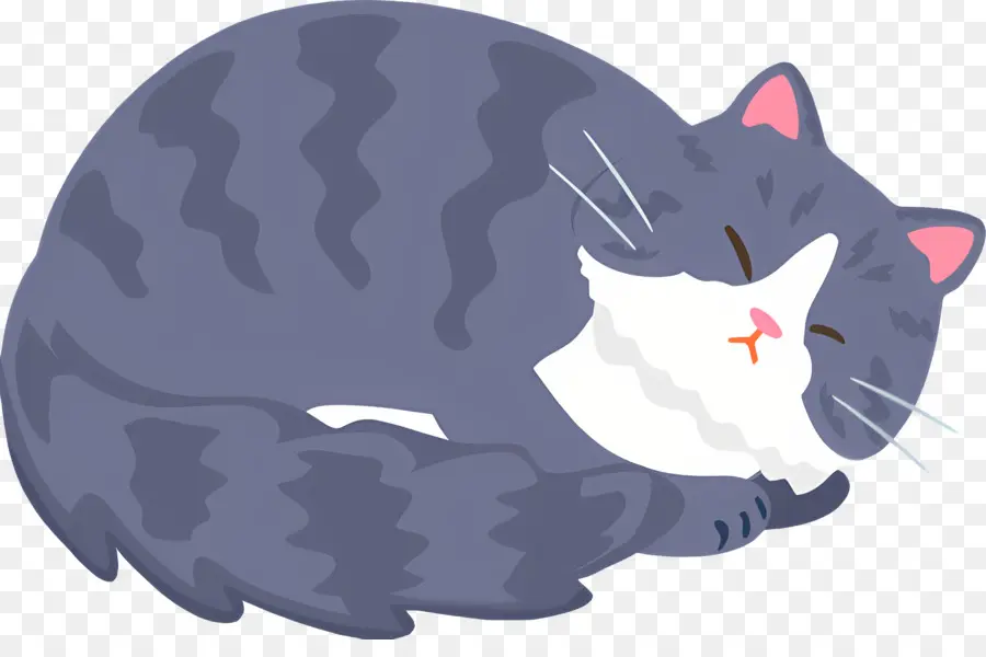 Chat De Dessin Animé，Chat Endormi PNG