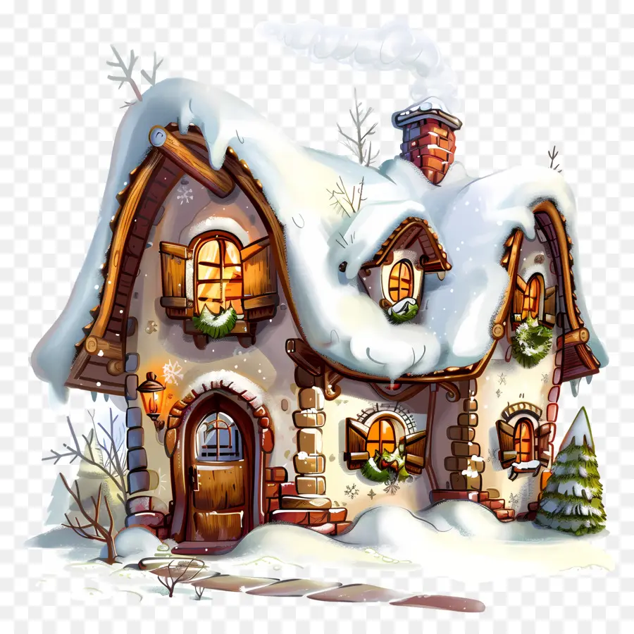 House D'hiver De Noël，Chalet D'hiver PNG