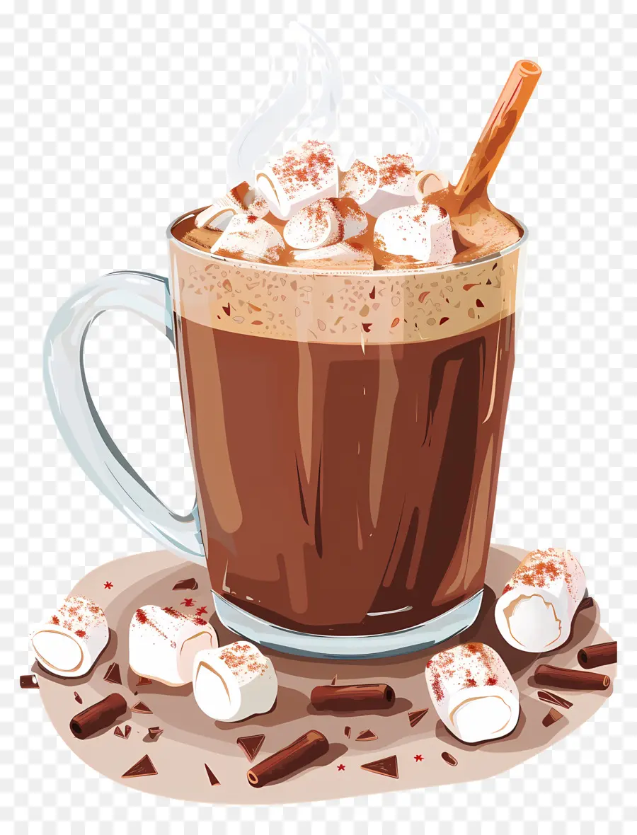 Chocolat Chaud，Guimauves PNG