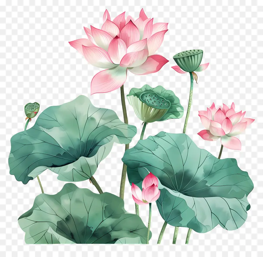 Des Fleurs De Lotus，Fleurs De Lotus Rose PNG