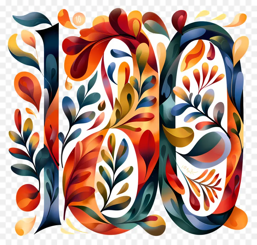 Le Numéro 100，Peinture à L'aquarelle PNG