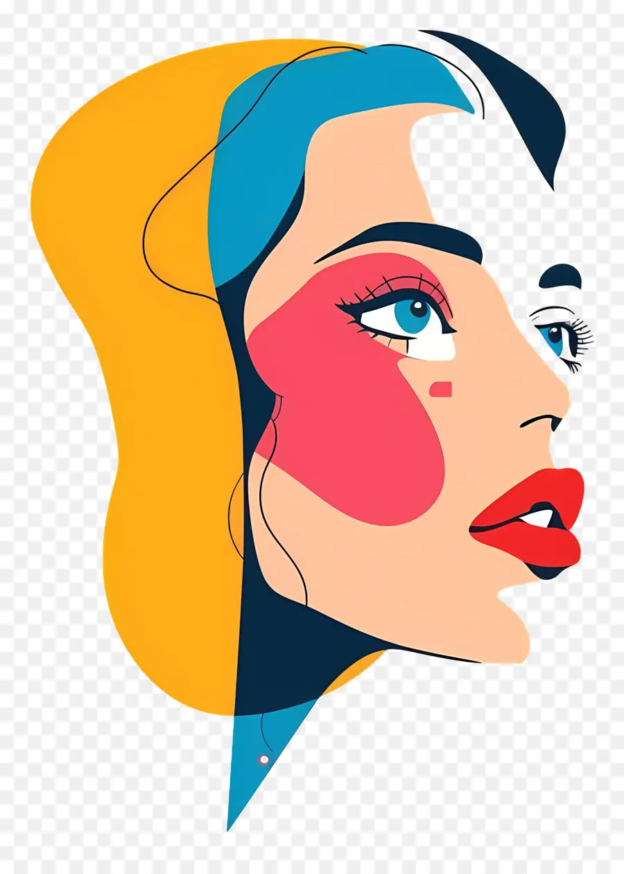 Femme Visage，Maquillage Audacieux PNG