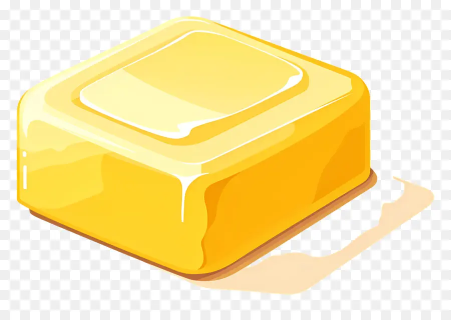 Beurre，Cube Jaune PNG