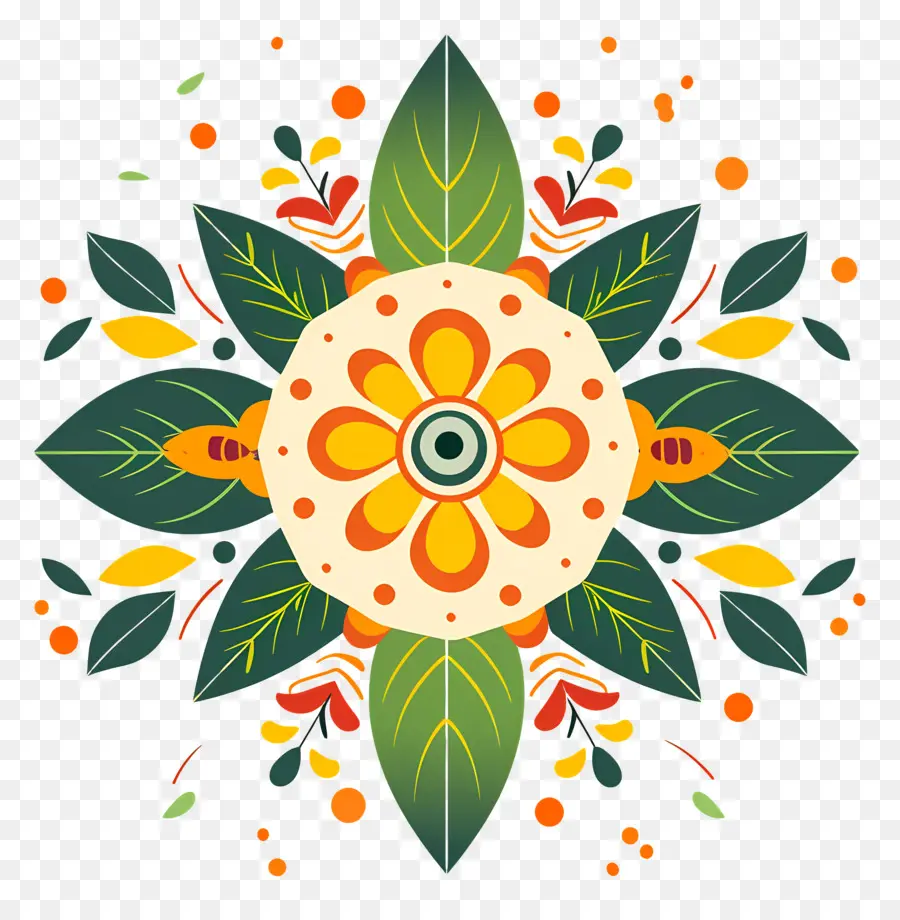 Onam Pookalam，Conception Abstraite PNG