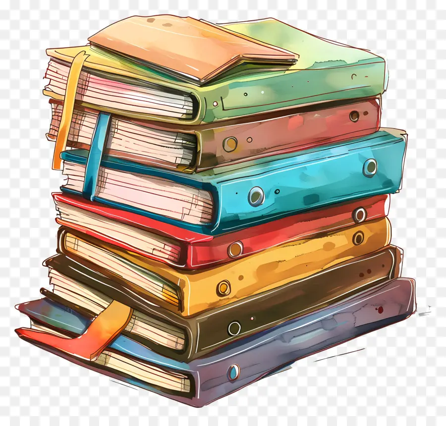 Pile De Dossiers De Travail，Livres PNG