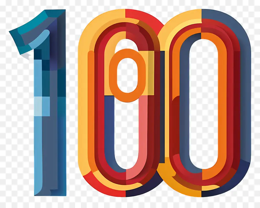 Le Numéro 100，Illustration 3d PNG