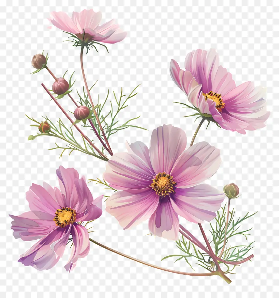 Cosmos Fleur，Fleurs En Papier PNG