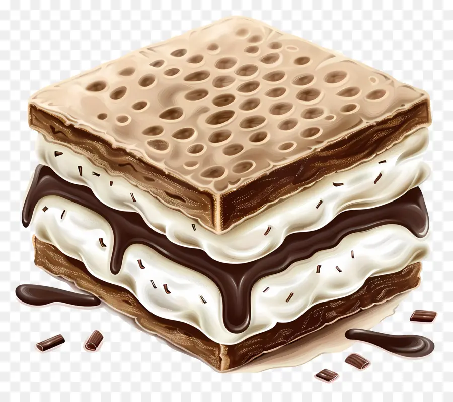 Sandwich à La Crème Glacée，Chocolat PNG