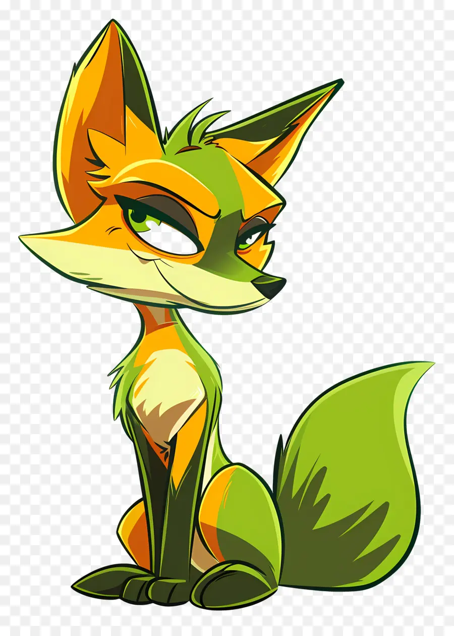 Dessin Animé De La Fox，Vert De La Fox PNG