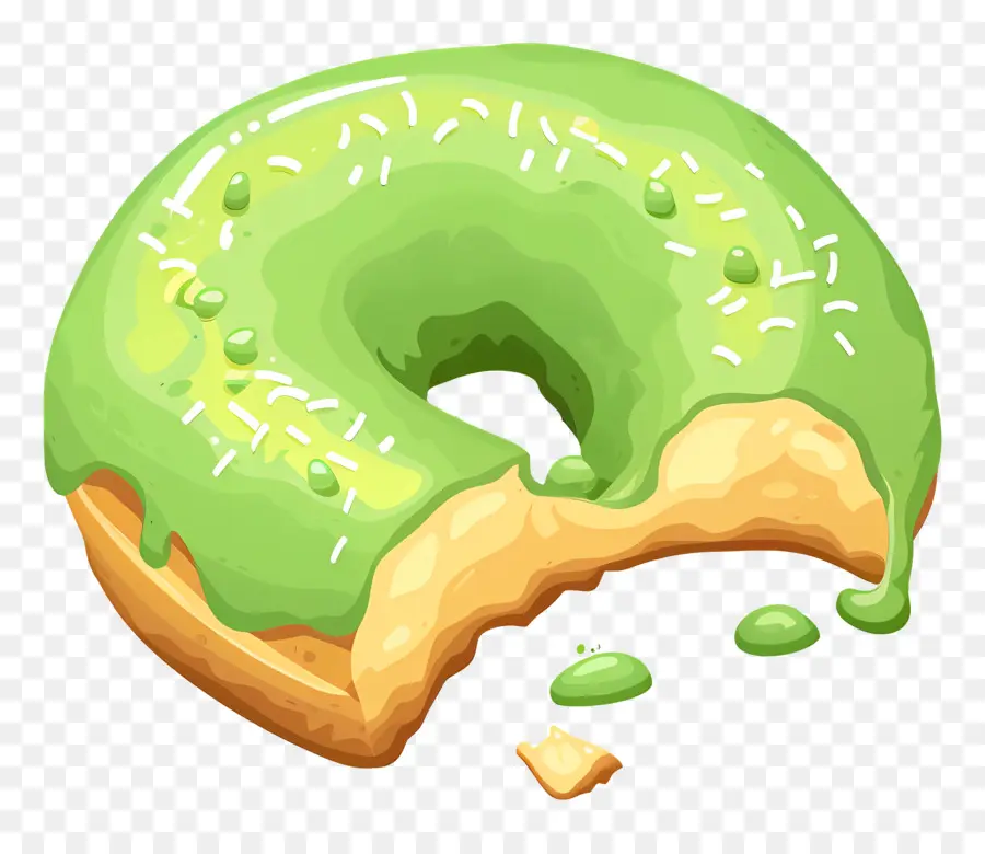 Donut Mordu，Beignet Vert PNG