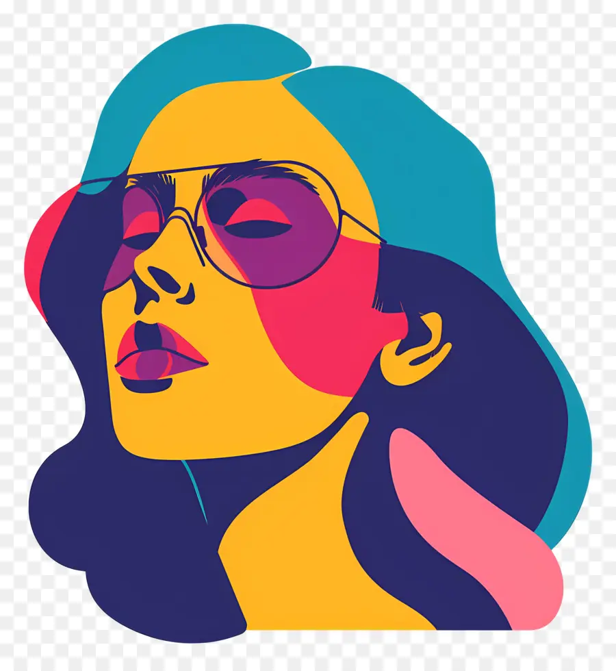 Femme Visage，Femme à Lunettes PNG